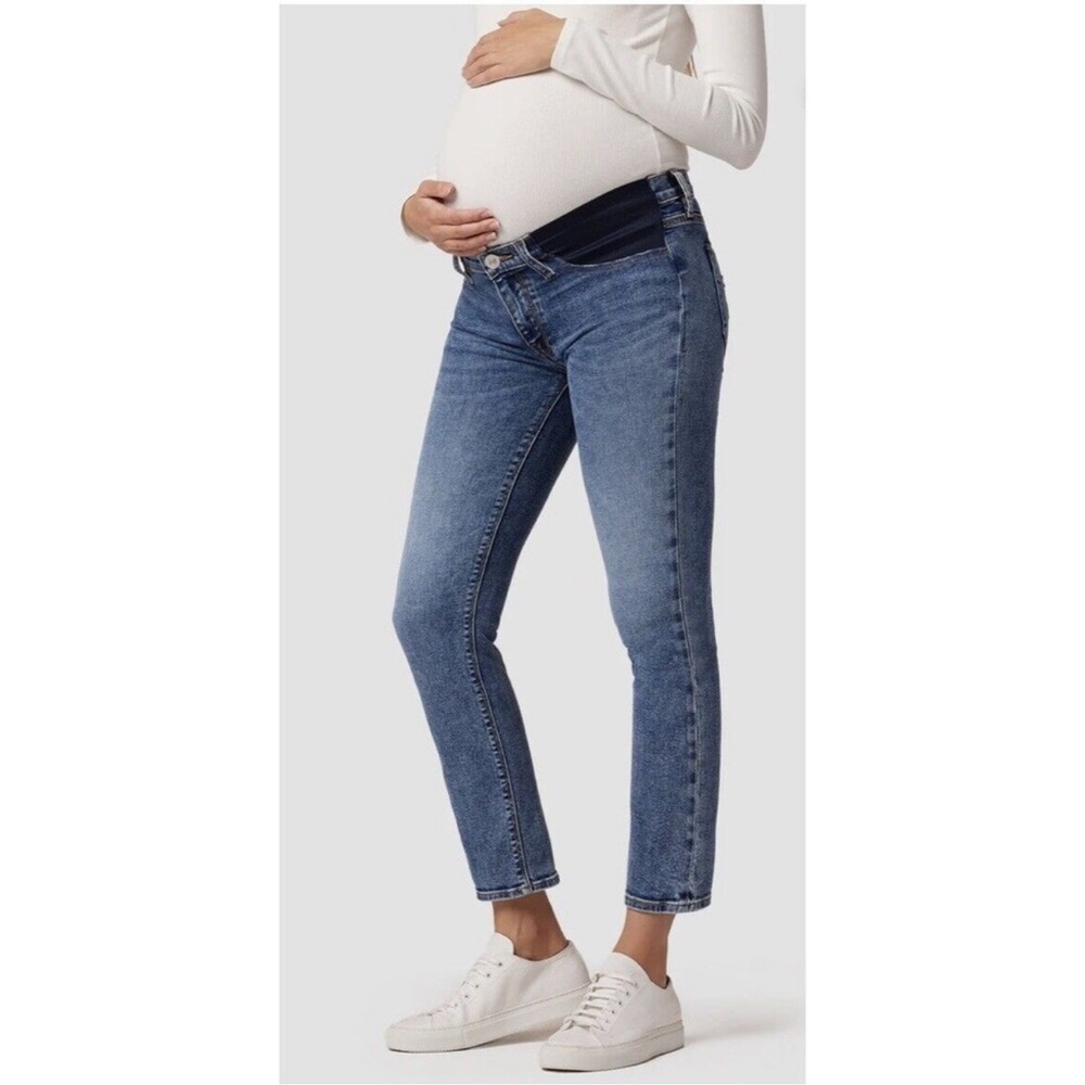 Hudson Jeans Maternity Cropped Ankle Skinny Jeans in Blue